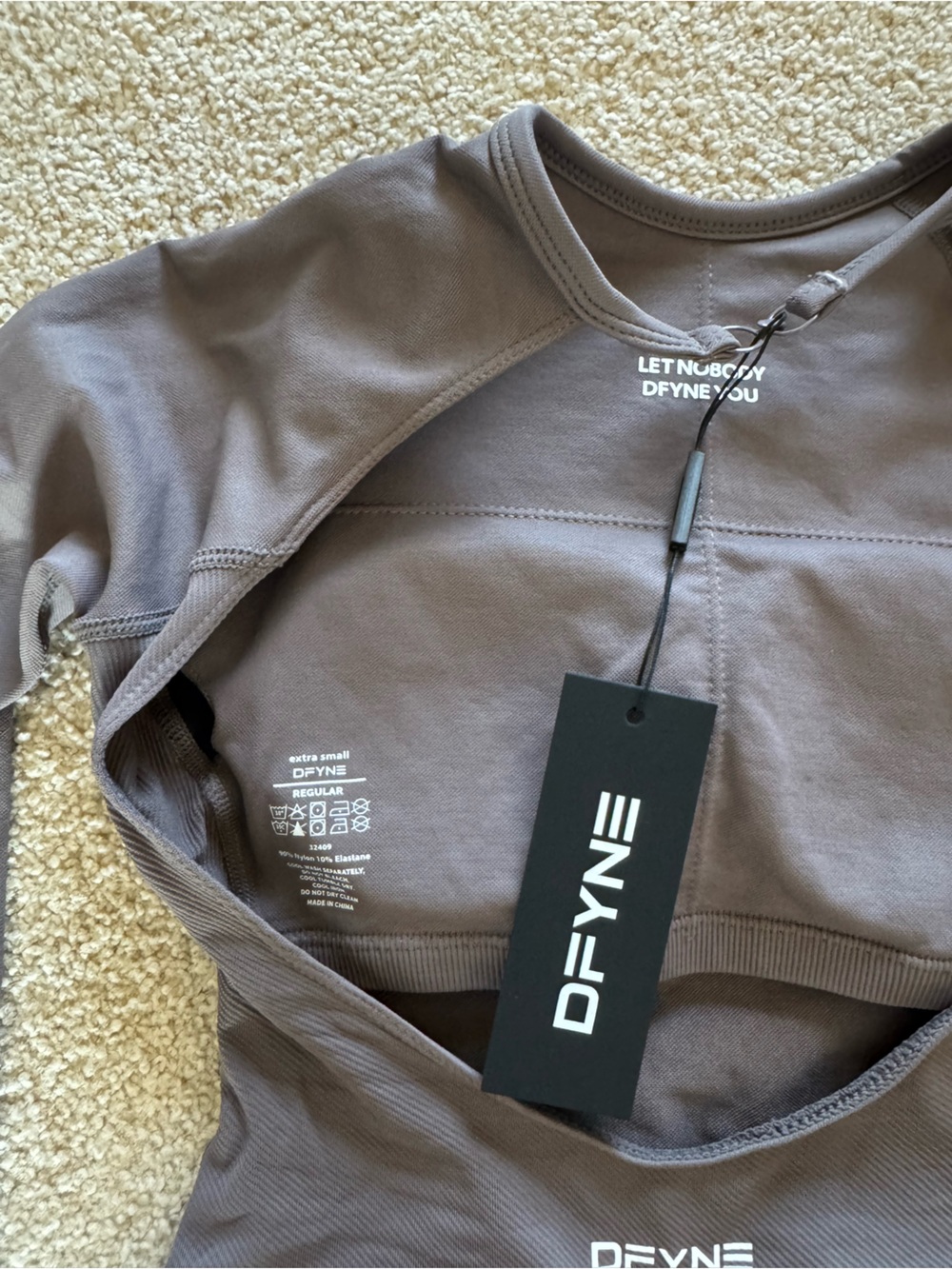 DFYNE Women's Long Sleeve One Piece in color Truffle - Picture 4 of 4